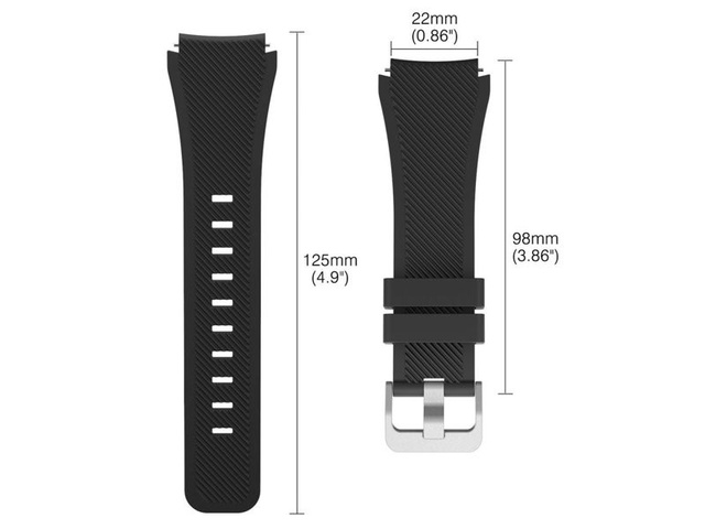 Armband für Samsung Gear S3 / Watch 46mm Gummiband Sportarmband Karbon (22mm)