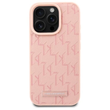 Karl Lagerfeld Hülle für iPhone 16 Pro 6,3" Pink Magsafe Hardcase Hot Stamp