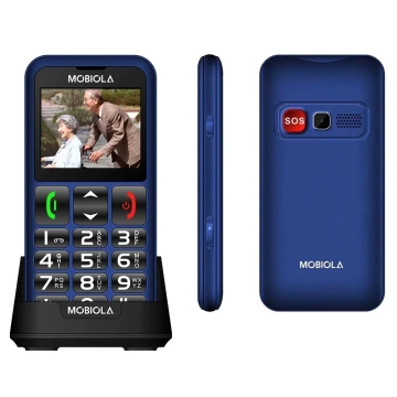 GSM-телефон Mobiola MB700 Blue 2G з настільним зарядним пристроєм для людей похилого віку