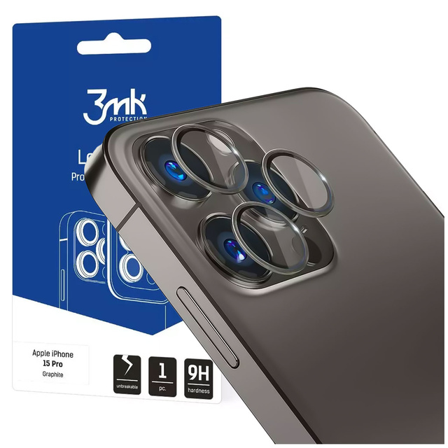 Kryt objektívu pre Apple iPhone 15 Pro - 3mk Lens Protection Pro Graphite