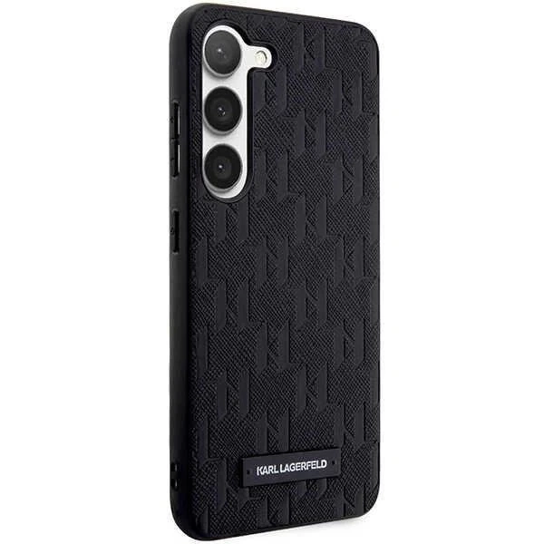 Karl Lagerfeld KLHCS23SSAKLHPK do pevného puzdra Samsung Galaxy S23 S911 czarny/black Saffiano Mono Metal Logo