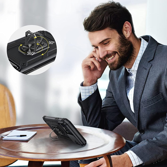 Armored Case для Apple iPhone 13 Pro with Camera Cover Alogy Camshield Stand Ring Duty Black