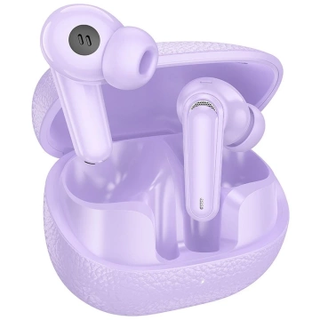 Bezdrôtové Bluetooth slúchadlá HOCO TWS EQ23 s nabíjacím puzdrom, fialové