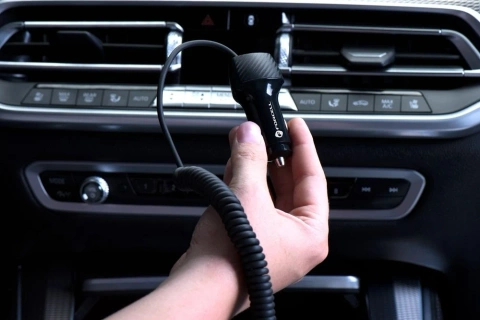 Forcell Carbon Car Charger 38W USB-C USB QC 3.0 PD Cable 1.5m