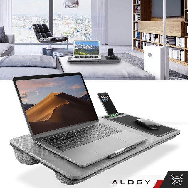 Laptop-Tischständer, Telefonhalter, Mauspad für Bett, tragbarer Alogy-Schreibtisch mit Kissen