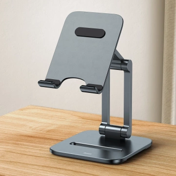 Baseus Desktop Biaxial Skladací kovový stojan na smartfón sivý (LUSZ000013)