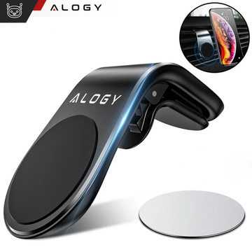 Magnetický držiak do auta Alogy na mriežku čierny