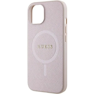 Чохол Guess GUHMP15MPSAHMCP для iPhone 15 Plus 6.7" hardcase Saffiano MagSafe рожевий/рожевий