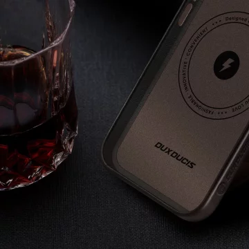 Чохол Dux Ducis Naples для iPhone 13 Pro leather cover (сумісний з MagSafe) темно-коричневий