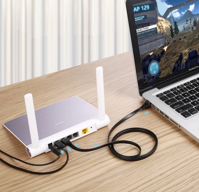 Плоский кабель UGREEN Ethernet патч-корд RJ45 Cat 7 STP LAN 10 Гбіт/с 10 м чорний (NW106 11265)