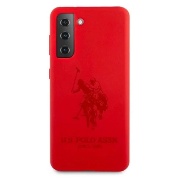 US Polo Silicone On Tone Phone Case for Samsung Galaxy S21 red/red
