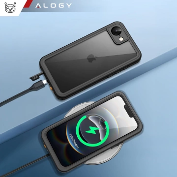 Vodotesné puzdro pre Apple iPhone 16e, kryt Alogy HydroArmor™ IP68 s priehľadnou zadnou stranou, 360° pancierované puzdro