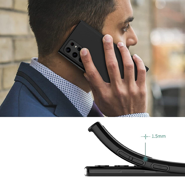 Robustes 3mk Matt Case für Samsung Galaxy S22 Ultra Black