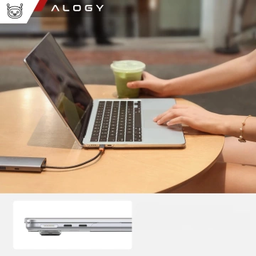 HUB splitter Alogy Adaptér pro počítačový notebook s USB-C na 3x USB-A 2.0 1x USB-A 3.0 šedý