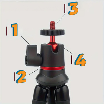 Elastyczny statyw do zdjęć mini tripod giętki na aparat kamerę telefon 1/4" trójnóg Octopus czarny + uchwyt do telefonu