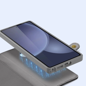 Шкіряний чохол для Samsung Galaxy S25 Ultra Dux Ducis Lava сірого кольору