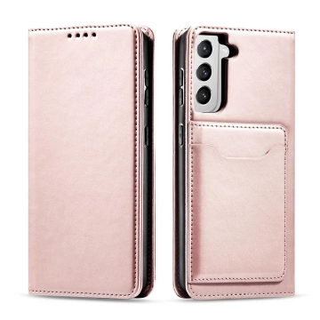 Magnet Card Case case for Samsung Galaxy S22 (S22 Plus) cover card wallet stand pink