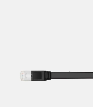 Кабель UGREEN плоский мережевий інтернет-кабель Ethernet патч-корд RJ45 Cat 6 UTP 1000 Мбіт/с 2 м чорний (50185)