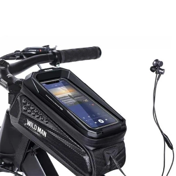 Držák na pouzdro/kolo WILDMAN MS77 rámová brašna černá/černá