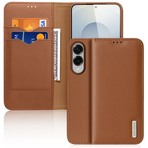 Etui do Samsung Galaxy S25 Edge Dux Ducis Hivo Skórzane Brązowe
