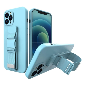 Púzdro na lano Gélové puzdro s retiazkou na šnúrku vak na šnúrku na iPhone 11 Pro modré