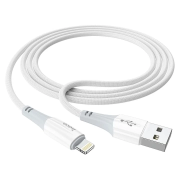 Kabel HOCO USB-A na Lightning X70 1m bílý nylonový opletení 2,4A