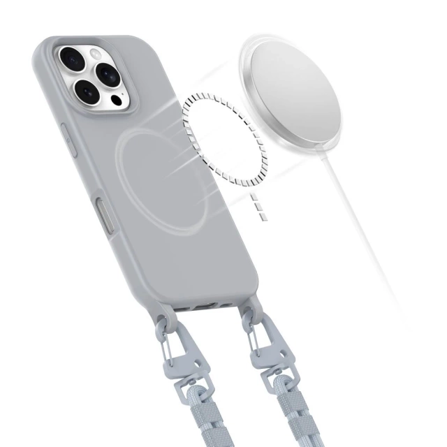 Чохол для iPhone 16 Pro Max Tech-Protect Magnecklace MagSafe Grey