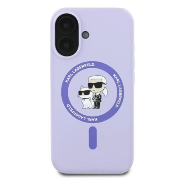 Karl Lagerfeld iPhone 16 6.1" Case Purple MagSafe Hardcase Silicone Karl