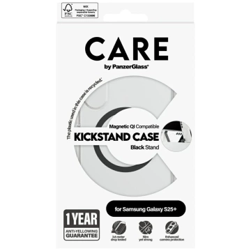 Etui CARE für Samsung Galaxy S25 von PanzerGlass Feature Kickstand QI Clear