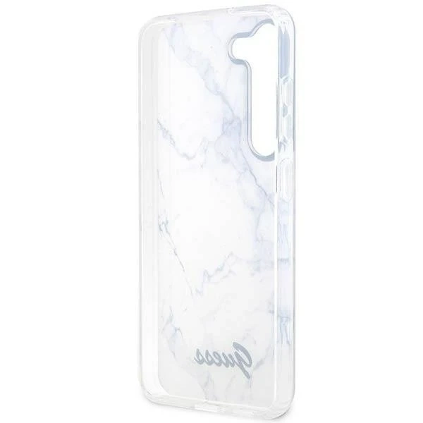 Puzdro Guess GUHCS23SPCUMAH pre Samsung Galaxy S23 S911 bielo/biele pevné puzdro Marble