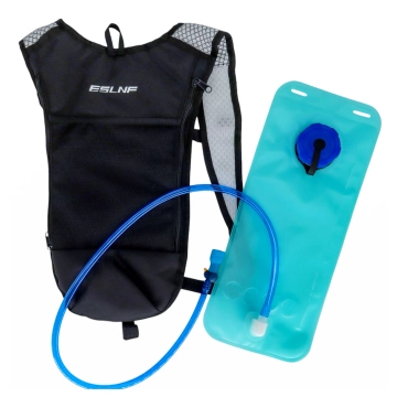 Bicycle backpack for back bag with 2L water bladder container for cyclists, cycling, running, Black