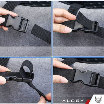 Organizér do auta Taška do kufru auta, velký kufr na sedačku na suchý zip, Alogy Black