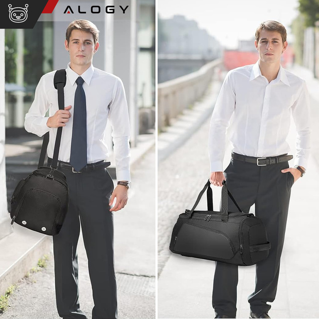 Pánska dámska tréningová športová taška na rameno do telocvične, termo látková cestovná taška, objem 40l Alogy Black