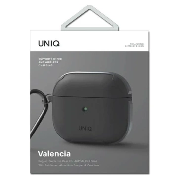 UNIQ Protective Earphone Case Valencia Case for Apple AirPods 3 grey/grey Antimicrobial