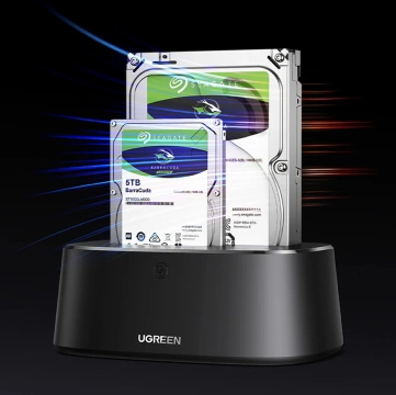 Док-станція Ugreen CM198 50857 з USB 3.0 для SATA 2.5" 3.5" SSD HHD Блок живлення EU - Чорний