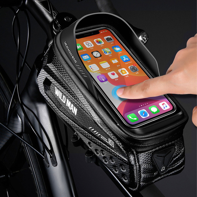 Велосипедна сумка Wildman Front Frame Bicycle Bag ES10X handlebar holder for phone 1.2l Black