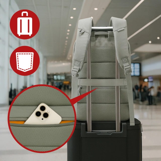 Bange wasserdichter Rucksack für 15,6-Zoll-Laptop, Stadtreisender, 45 x 30 x 16 cm, für Arbeit, Flugzeug, Herren, Damen, mit USB-Anschluss Schwarz