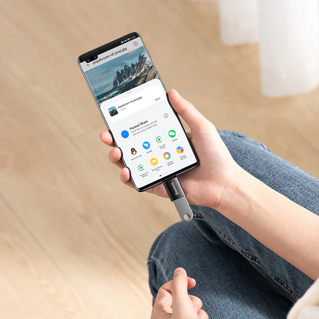 Adaptér Baseus Mini OTG Adaptér Adaptér USB-A na USB-C typu C černý