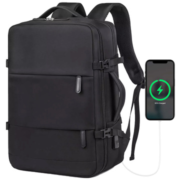 Alogy příslušenství batoh na notebook cestovní 46x32x15 cm do práce školní letadlo cestovatel pánské dámské Černé