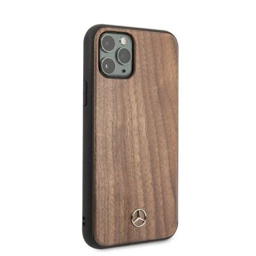 Ochranný obal Mercedes MEHCN58VWOLB pro Apple iPhone 11 Pro pevný obal hnědý/hnědý Wood Line Walnut