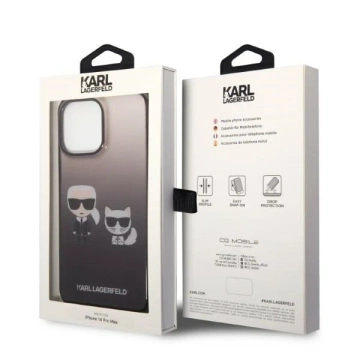 Ochranné pouzdro na telefon Karl Lagerfeld KLHCP14LTGKCK pro Apple iPhone 14 Pro 6.1" hardcase černá/černá Gradient Ikonik Karl