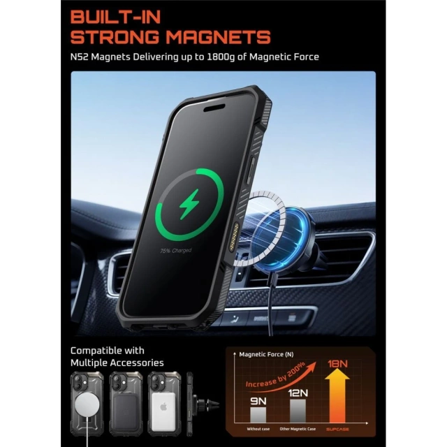 Etui Supcase Unicorn Beetle Grip Mag MagSafe do iPhone 17 Black