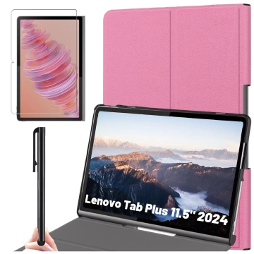Захисний скляний чохол для Lenovo Tab Plus 11.5" 2024 TB351FU Alogy Book Cover Tablet Case Pink Free Stylus