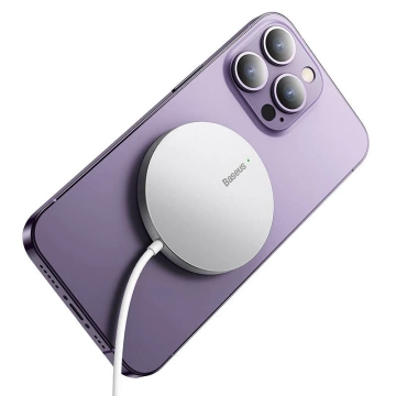 Baseus Simple Mini3 15W Ladegerät mit magnetischer Induktion (Silber)