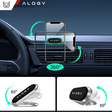 Alogy univerzálny magnetický držiak do auta do auta na telefón na kokpit na palubnú dosku Black