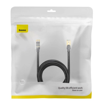 Baseus Speed Seven sieťový kábel RJ45 10Gbps 5m čierny (WKJS010501)
