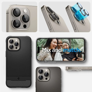 2 x Spigen Optik.TR "Ez Fit" chránič fotoaparátu pro iPhone 14 Pro / Pro Max / 15 Pro / Pro Max Natural Titanium