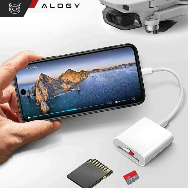 Alogy SD Micro Card Reader for iPhone iPad Lightning Adapter