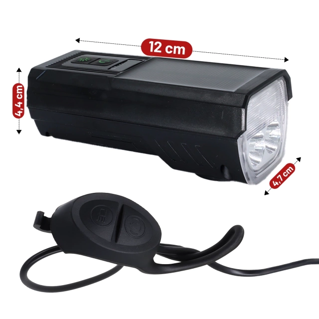 Svetlo na bicykel Predné LED predné svetlo Osvetlenie na bicykel Vodotesné IPX5 Alogy P12 Bike Light Black