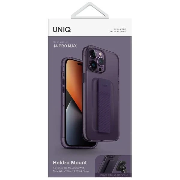 UNIQ Heldro Mount Handyhülle für Apple iPhone 14 Pro Max 6.7" lila/fig lila
